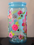 Acrylic Cup - Blue Hello Kitty Floral