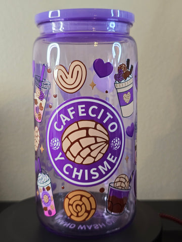 Acrylic Cup - Purple Cafecito y Chisme *C Grade*