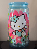 Acrylic Cup - Blue Hello Kitty Floral