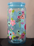 Acrylic Cup - Blue Hello Kitty Floral