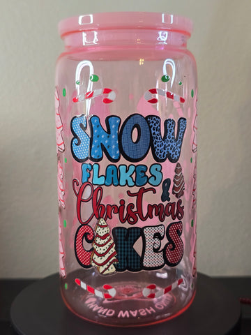 Acrylic Cup - Pink Flakes & Cakes *B Grade*
