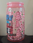 Acrylic Cup - Pink Flakes & Cakes *B Grade*