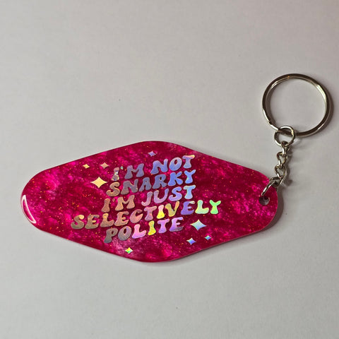 Retro Hotel Keychain - Selectively Polite
