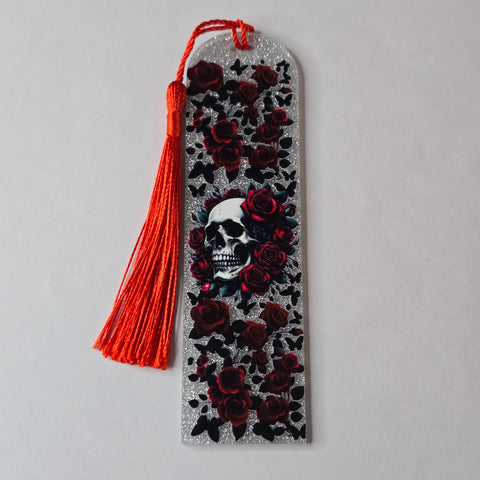 Acrylic Bookmark - Skulls & Roses