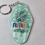 Retro Hotel Keychain - Faithful